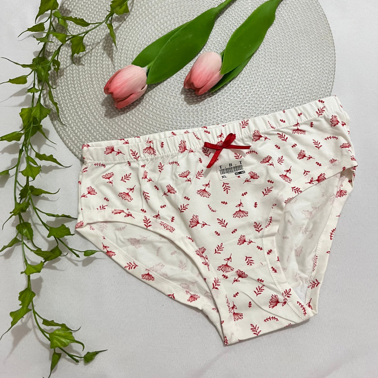 تصویر شورت زنانه وارداتی فانتزی قرمز طرحدار / سایز XL - فروشگاه زیرخونه