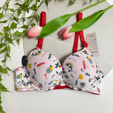 سوتین زنانه نیم جک فنردار وارداتی طرح میوه ای کاپ B / سایزبندی ۸۵ تا ۱۰۰
