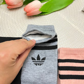 جوراب اسپورت مردانه و زنانه ساق بلند طرح آدیداس | فری سایز ۳۶ تا ۴۳