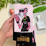 جوراب اسپورت مردانه و زنانه ساق بلند طرح پلنگ صورتی | فری سایز ۳۶ تا ۴۳