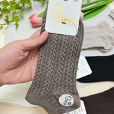 جوراب مچی زنانه گندمی گیس بافت برند Queen