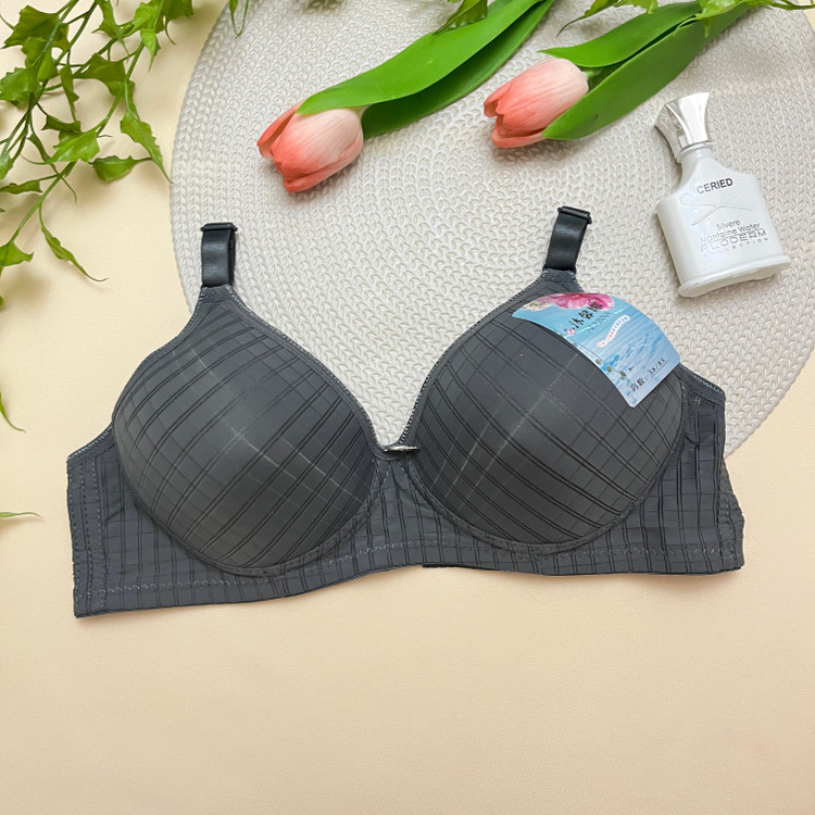 سوتین زنانه اسفنجی بدون جک وفنر وارداتی طرح چهارخونه کاپ B / سایز ۸۰ تا ۹۵