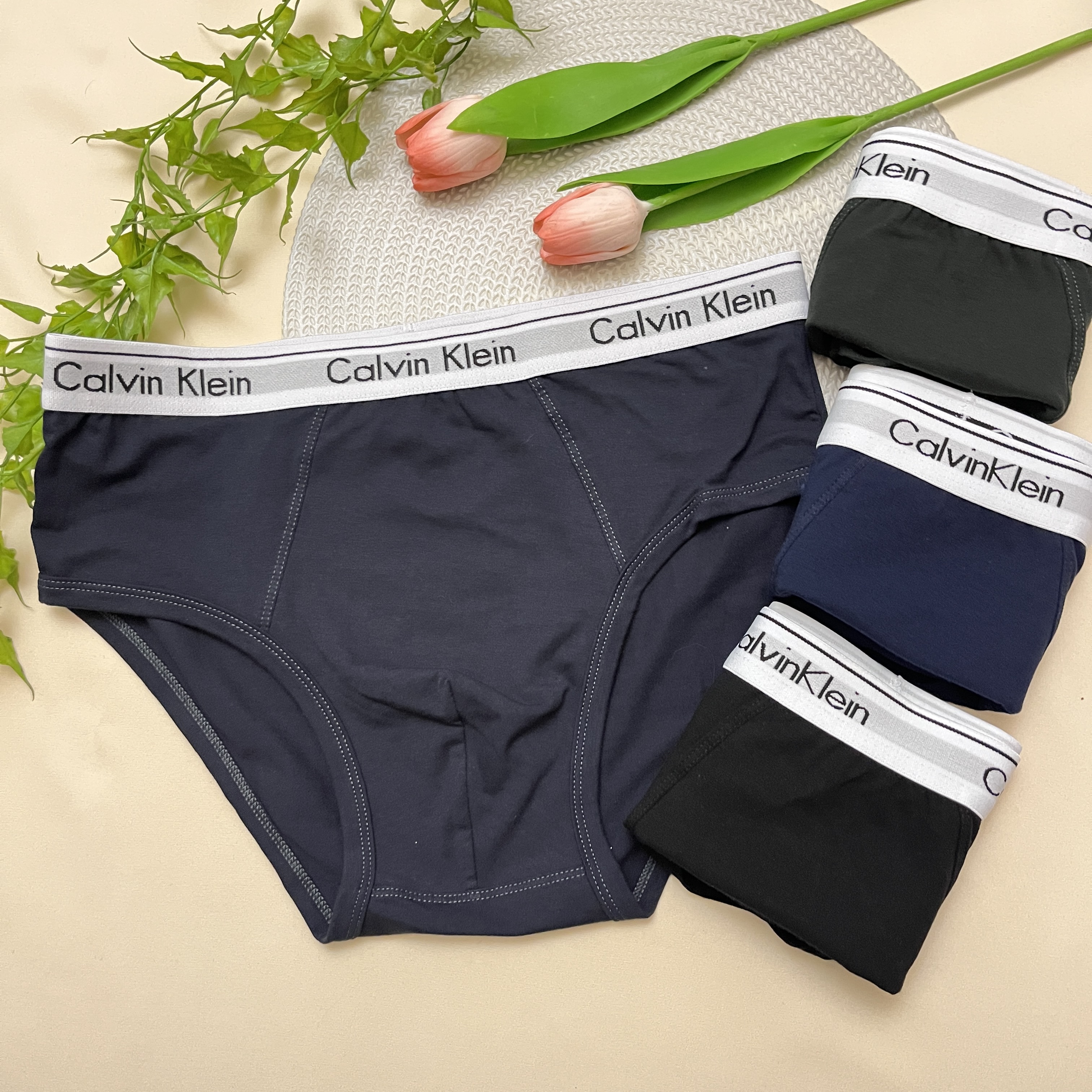 شورت اسلیپ مردانه کتان گرم بالا کلوین کلین برند آرنیکا / سایز XL/  XXL / XXXL