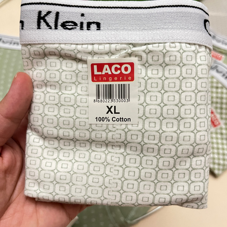 شورت با کیفیت زنانه برند لاکو LACO کلوین کلین CK تم سبز/ سایز XL /2XL / 3XL