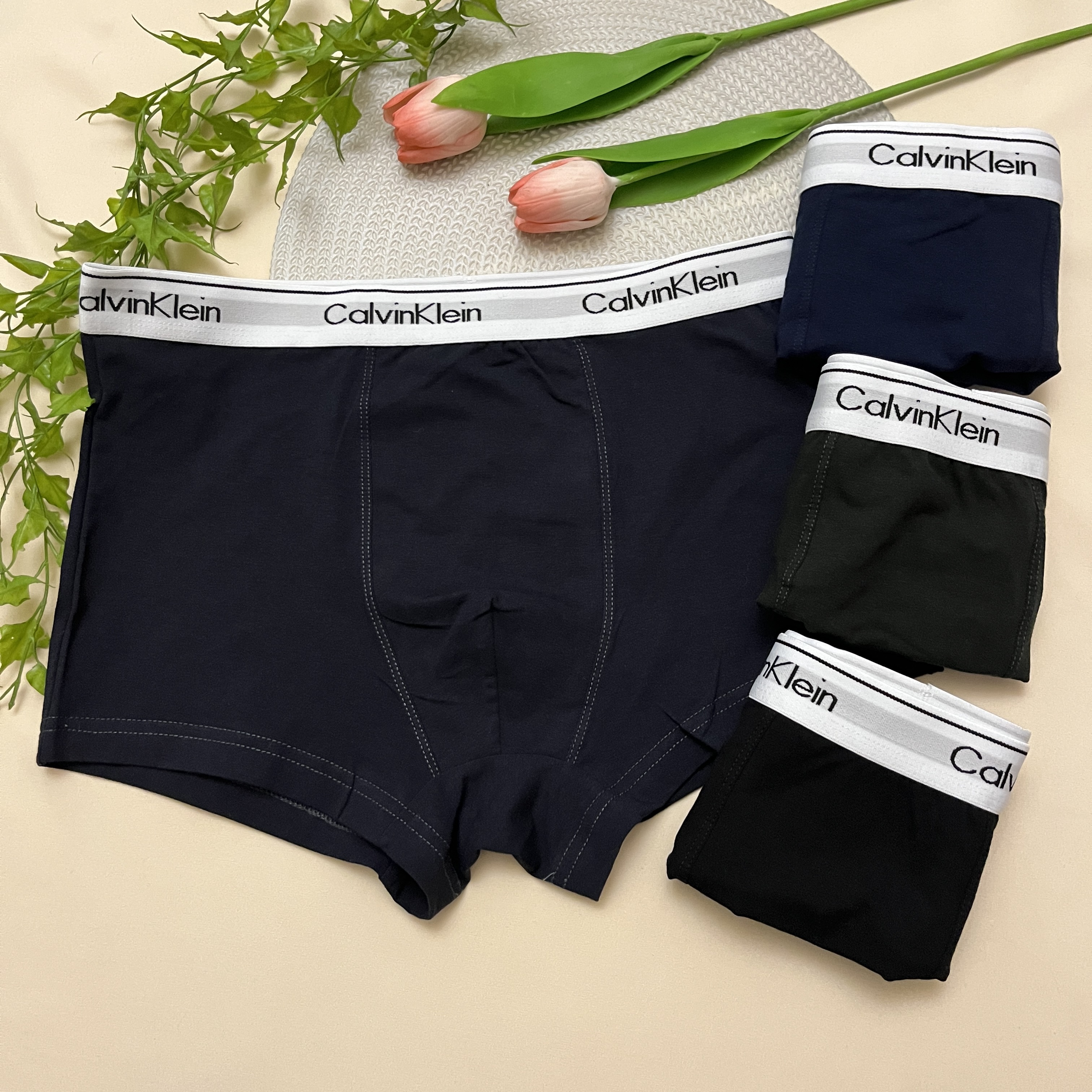 شورت اسلیپ مردانه کتان گرم بالا کلوین کلین برند CK / سایز XL/  XXL / XXXL